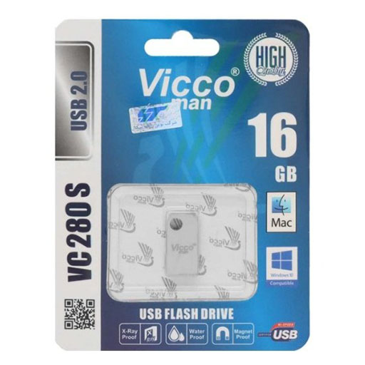 فلش مموری ویکو 16 گیگابایت مدل VICCO 280 sillve  دارای USB2.0