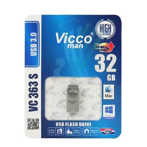 فلش مموری ویکو 32 گیگابایت مدل VICCO 363 sillver دارای USB 3.0