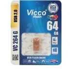 فلش مموری ویکومن 64 گیگابایت مدل USB2.0 VICCO 264  GOlD
