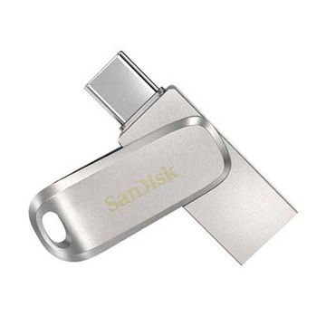 فلش مموری 64 گیگابایت سن دیسک مدل Ultra Dual Drive Luxe، دارای رابط‌های USB Type-C و USB 3.1