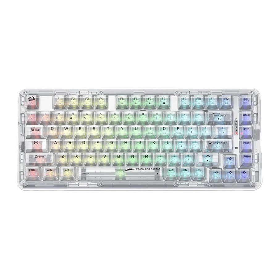 کیبورد گیمینگ بی سیم ردراگون مدل K649 ELF PRO شفاف