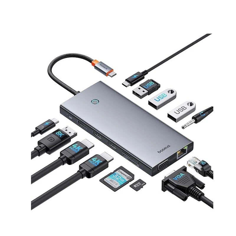 هاب 13 پورت USB-C باسئوس مدل BS-OH119
