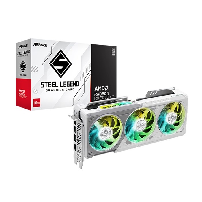 کارت گرافیک ازراک مدل RX 9070 XT Steel Legend 16GB