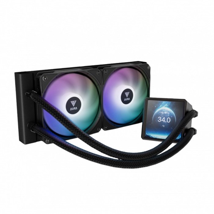 فن خنک کننده مایع پردازنده گیم دیاس مدل AURA GL240 LCD ARGB BLACK