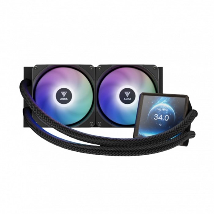 فن خنک کننده مایع پردازنده گیم دیاس مدل AURA GL240 LCD ARGB BLACK