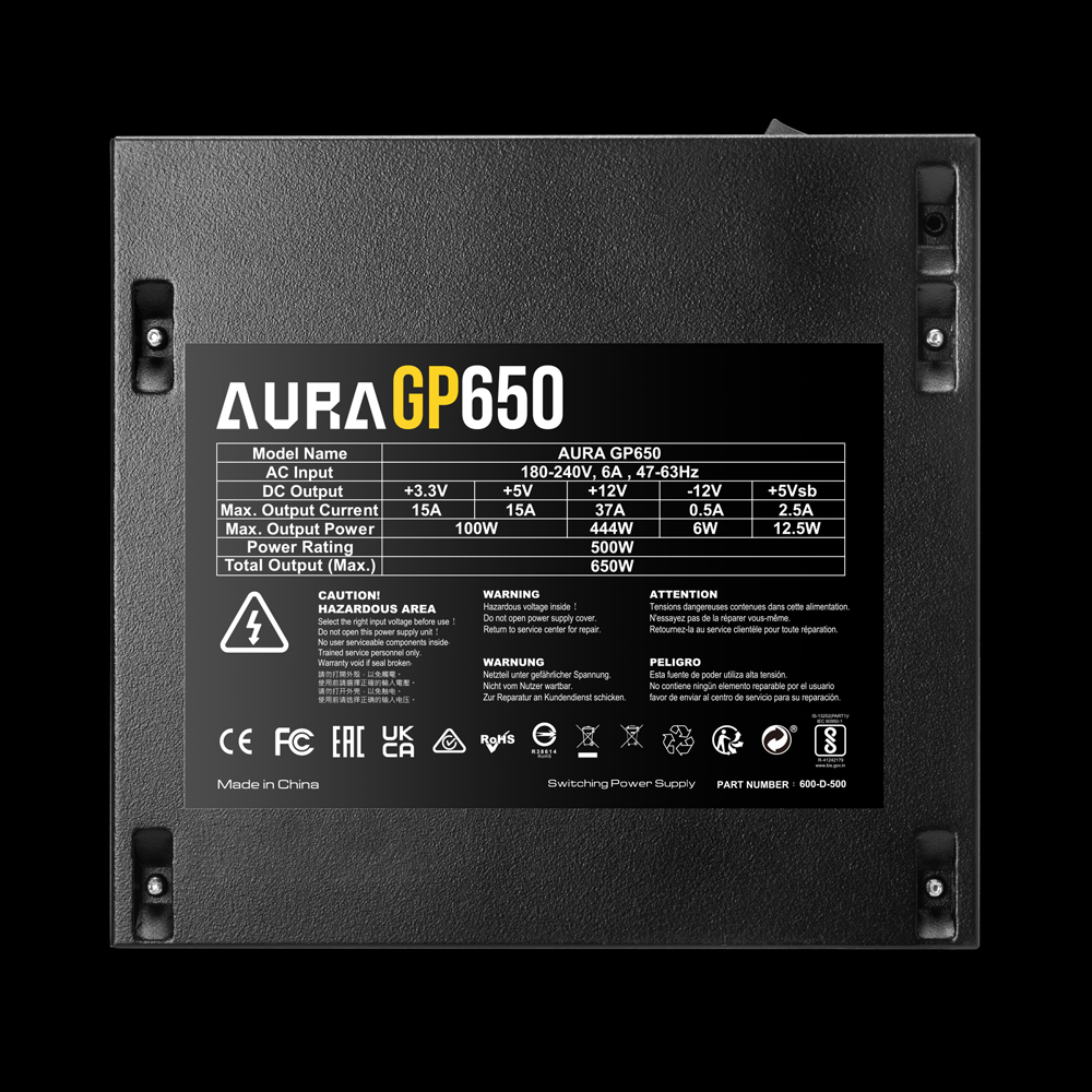 منبع تغذیه گیمدیاس مدل AURA GP650