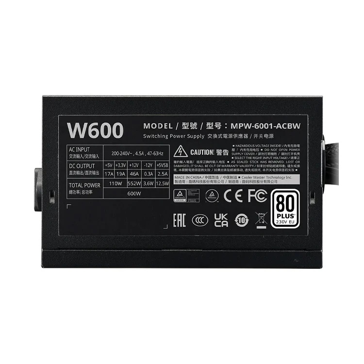 منبع تغذیه کامپیوتر 600 وات وات کولر مستر مدل Elite NEX W600