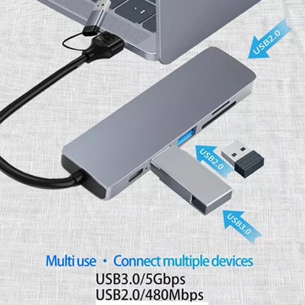هاب 6 پورت USB3.0 ایراسکای مدل HC-13FL