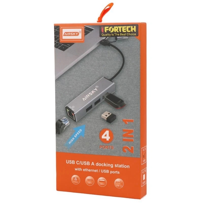 هاب 4 پورت USB / USB-C ایراسکای مدل HC-78