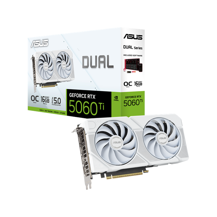 کارت گرافیک ایسوس مدل Dual GeForce RTX 5060 Ti WHITE 16GB GDDR7 OC