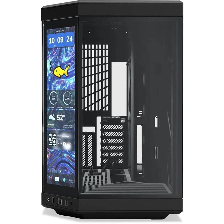 کیس کامپیوتر گیمینگ هایت مدل Y70 TOUCH INFINITE PITCH BLACK
