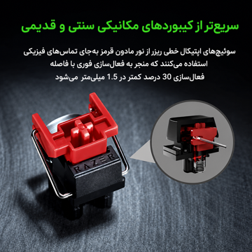 کیبورد گیمینگ ریزر مدل HUNTSMAN MINI RED SWITCH
