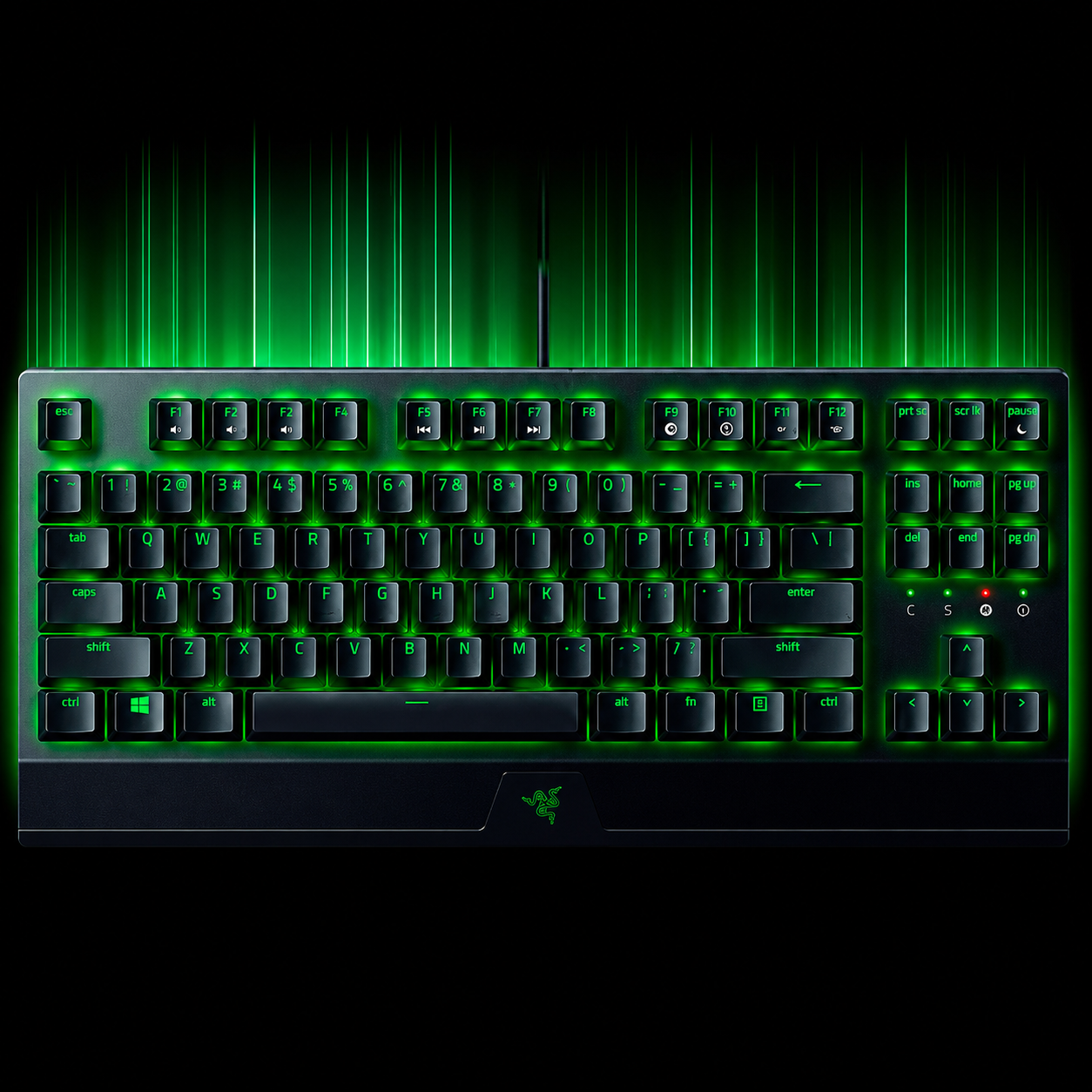 کیبورد مخصوص بازی ریزر مدل BlackWidow X Tenkeyless Green Switch