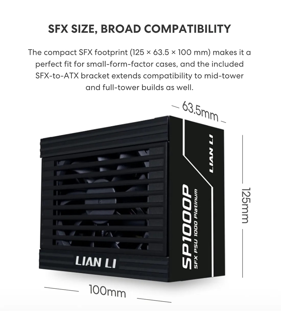 پاور 1000 وات لیان لی SP Platinum 1000 EU Black Full Modular