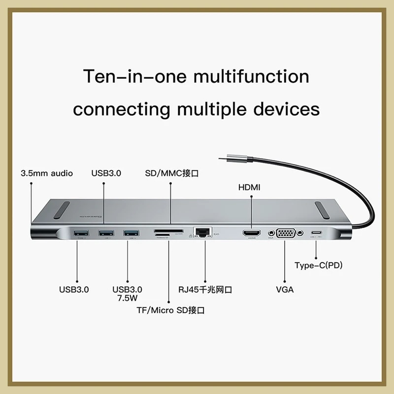 هاب11 پورت USB-C باسئوس مدل CATSX-G0G