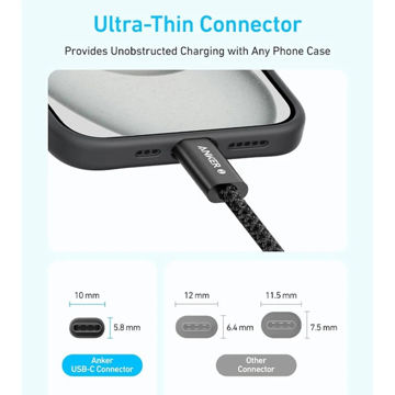 کابل تبدیل USB-C به USB-C انکر مدل Zolo A8060 طول 1.8 متر
