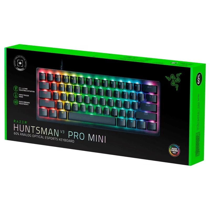 کیبورد گیمینگ ریزر مدل HUNTSMAN V3 PRO MINI ANALOG S WRD