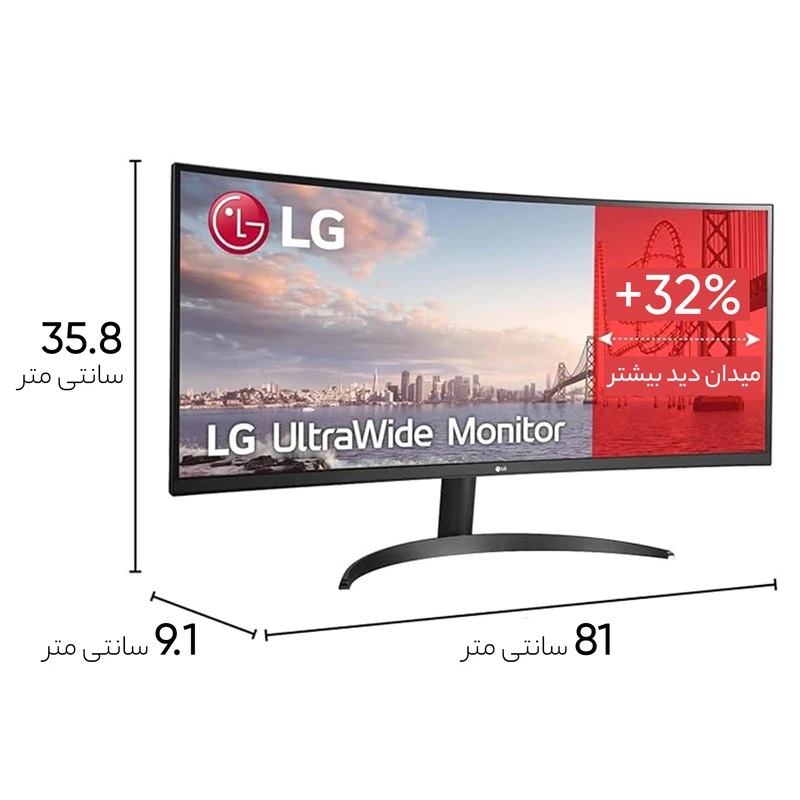 مانیتور ال جی مدل 34WQ60C-B
